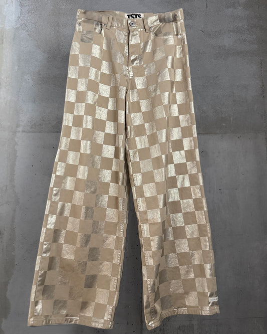 4.35CM CHECK DENIM PANTS