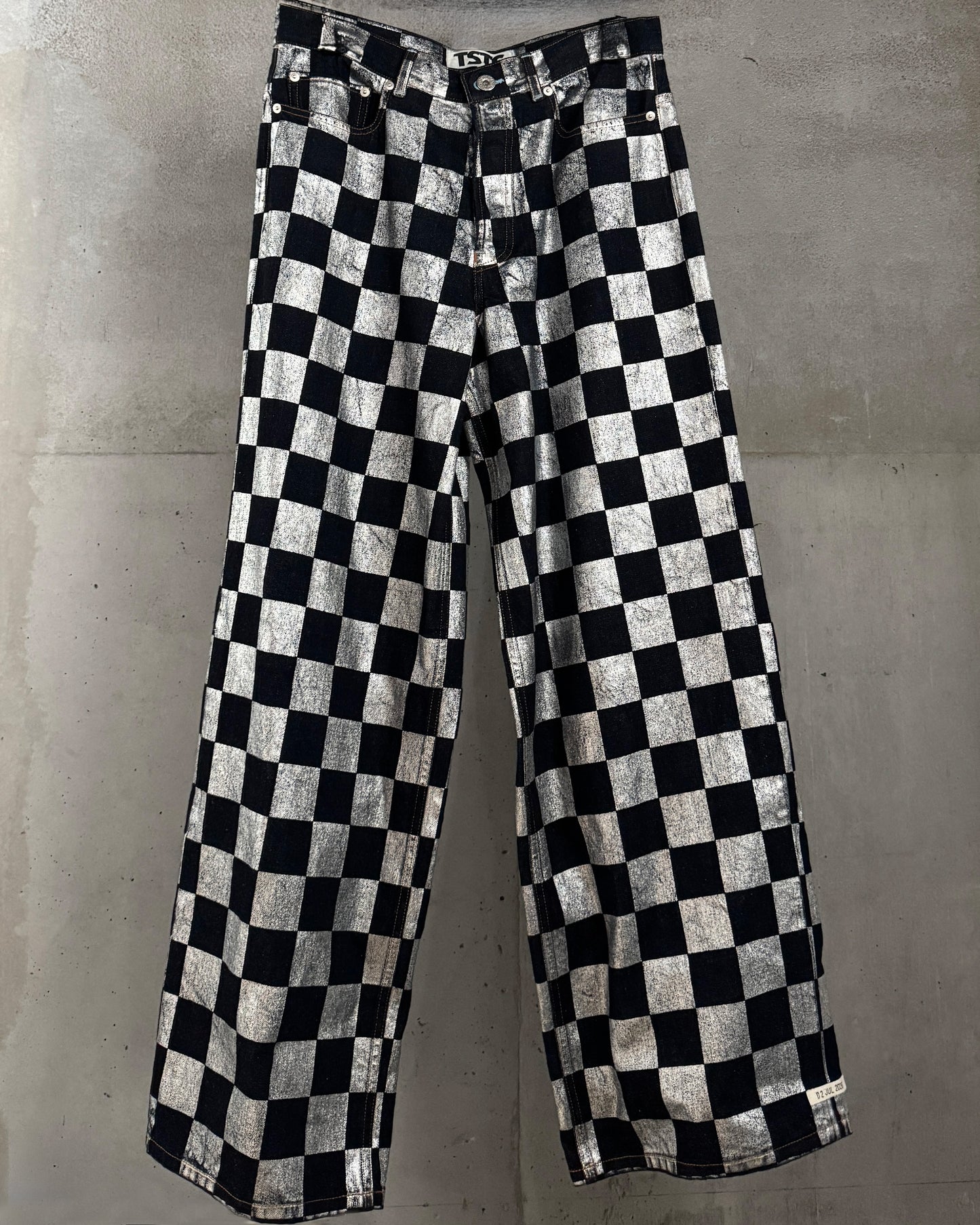 4.35CM CHECK DENIM PANTS